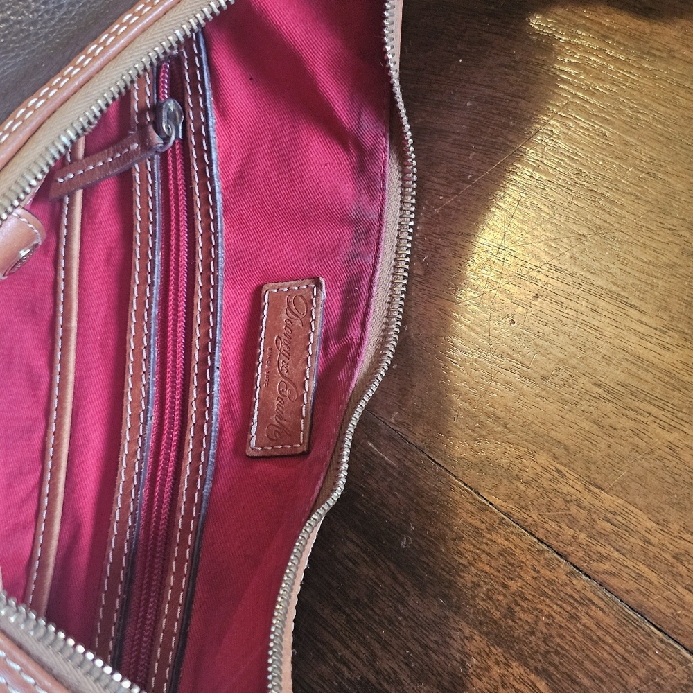 Dooney & Bourke Brown Pebble Leather Hobo Shoulder Bag - Picture 13 of 14